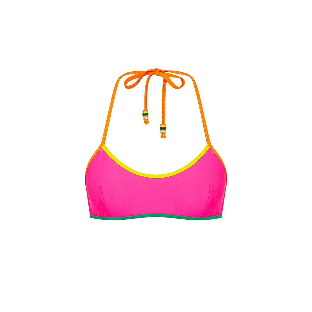 Bind Halter Crop Bikini Top - Passionfruit Punch