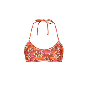 Double Bind Crop Halter Bikini Top - Sunkissed Stripe