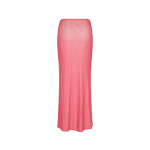 Mesh Twist Maxi Skirt - Strawberry Siesta