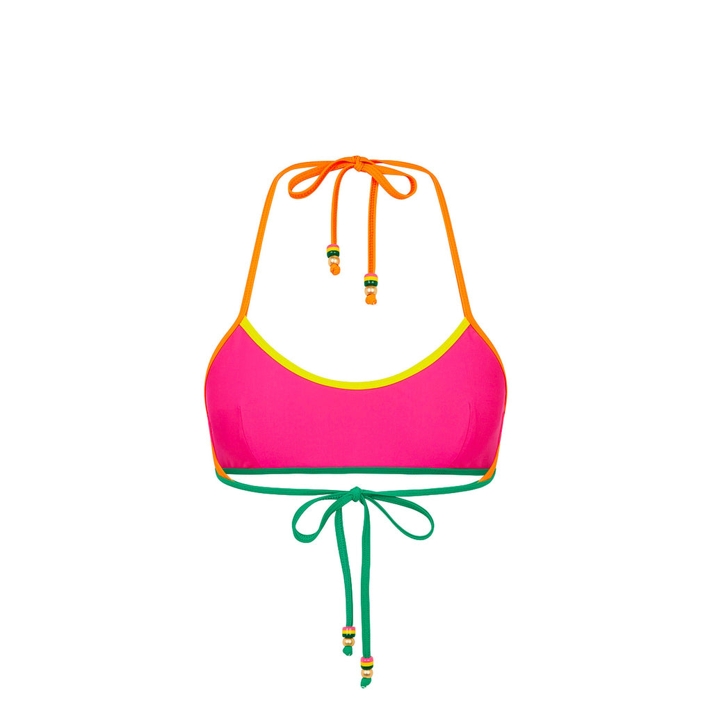 Bind Halter Crop Bikini Top - Passionfruit Punch