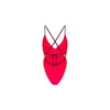 Plunge Cross Back One Piece - Cherry Cola