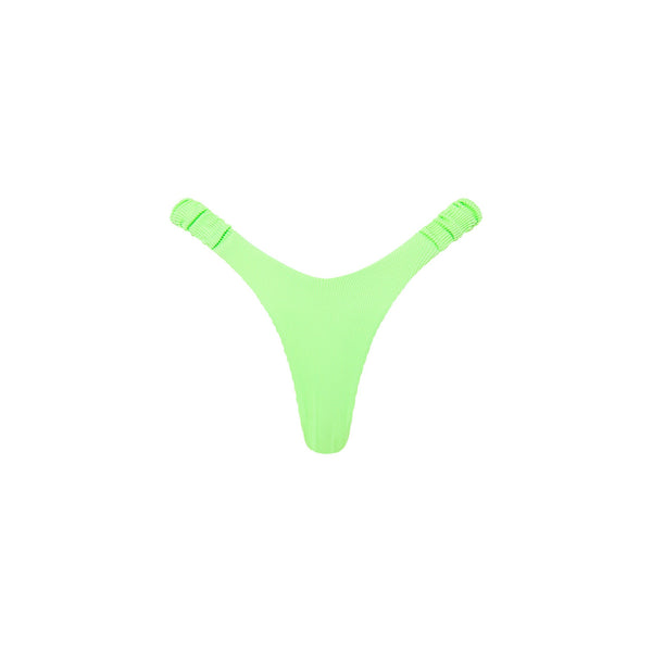 Retro Y Thong Bikini Bottom - Luau Lime Ribbed