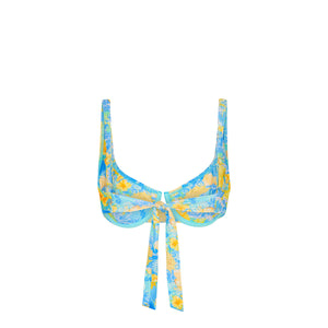 Underwire Tie Back Bikini Top - Limoncello Lagoon
