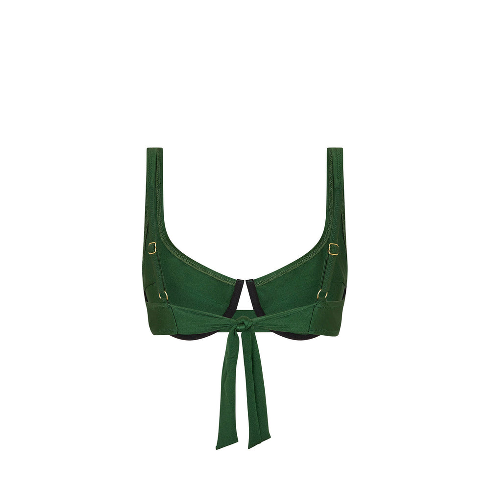 Underwire Tie Back Bikini Top - Jaded Juniper