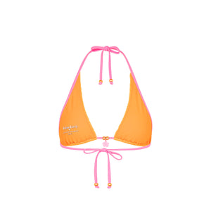 Bind Tie Halter Bikini Top - Peach Pop