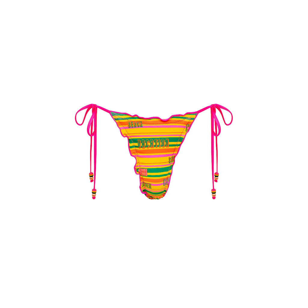 Lettuce Edge Thong Tie Bikini Bottom - Sunshine Lover