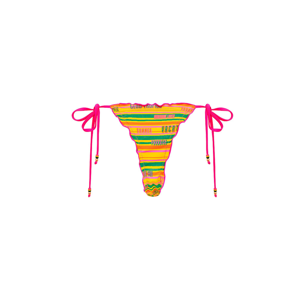 Lettuce Edge Thong Tie Bikini Bottom - Sunshine Lover