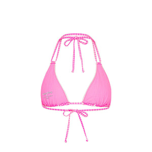 Decorative Panel Halter Bikini Top - Pink Diva