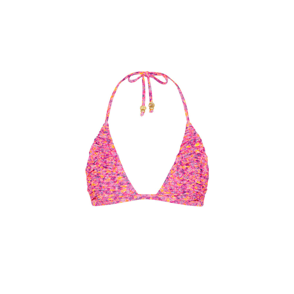 Gathered Stitch Bralette Bikini Top - Gelato Bloom