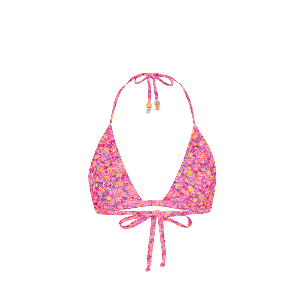 Gathered Stitch Bralette Bikini Top - Gelato Bloom