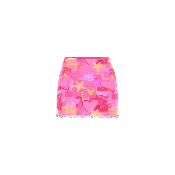 Mesh Mini Skirt - Heartbreaker