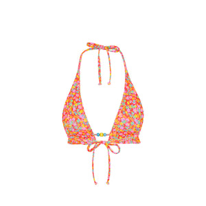 Frill Halter Bralette Bikini Top - Bubble Pop