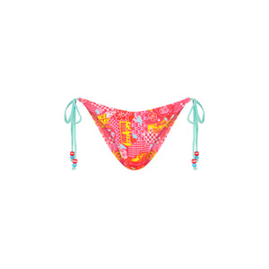 Dipped Cheeky Tie Bikini Bottom - Pitstop Paradise