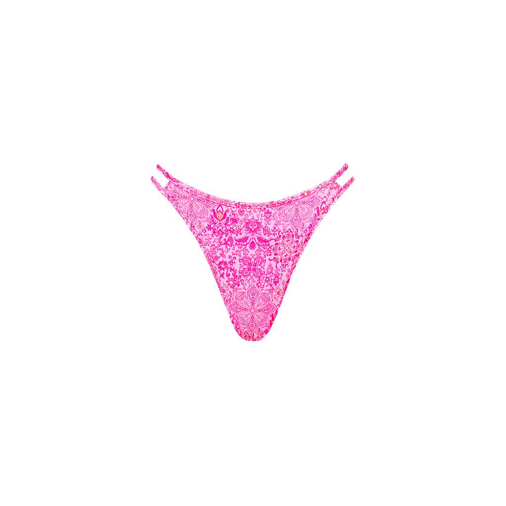 Twin Strap Cheeky Bikini Bottom - Rose Quartz