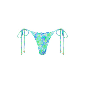 Lettuce Edge Thong Tie Bikini Bottom - Monaco Whispers