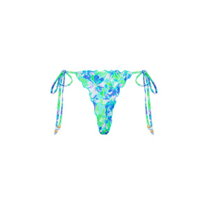 Lettuce Edge Thong Tie Bikini Bottom - Monaco Whispers
