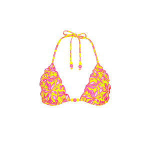 Lettuce Edge Bralette Bikini Top - Sherbet Skies