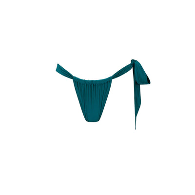 Soft Tie Ruched Thong Bikini Bottom - Laguna Haze