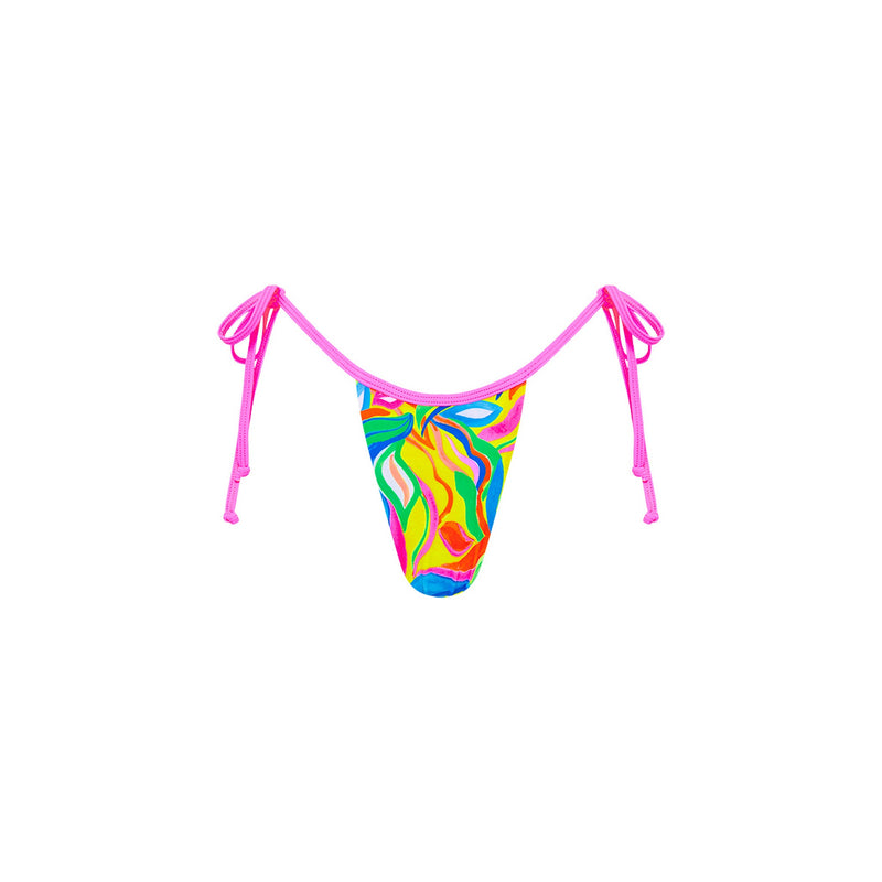 Micro Thong Tie Side Bikini Bottom - Tropical Illusion