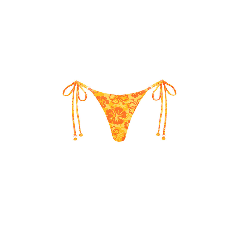Thong Tie Side Bikini Bottom - Tangerine Dreams