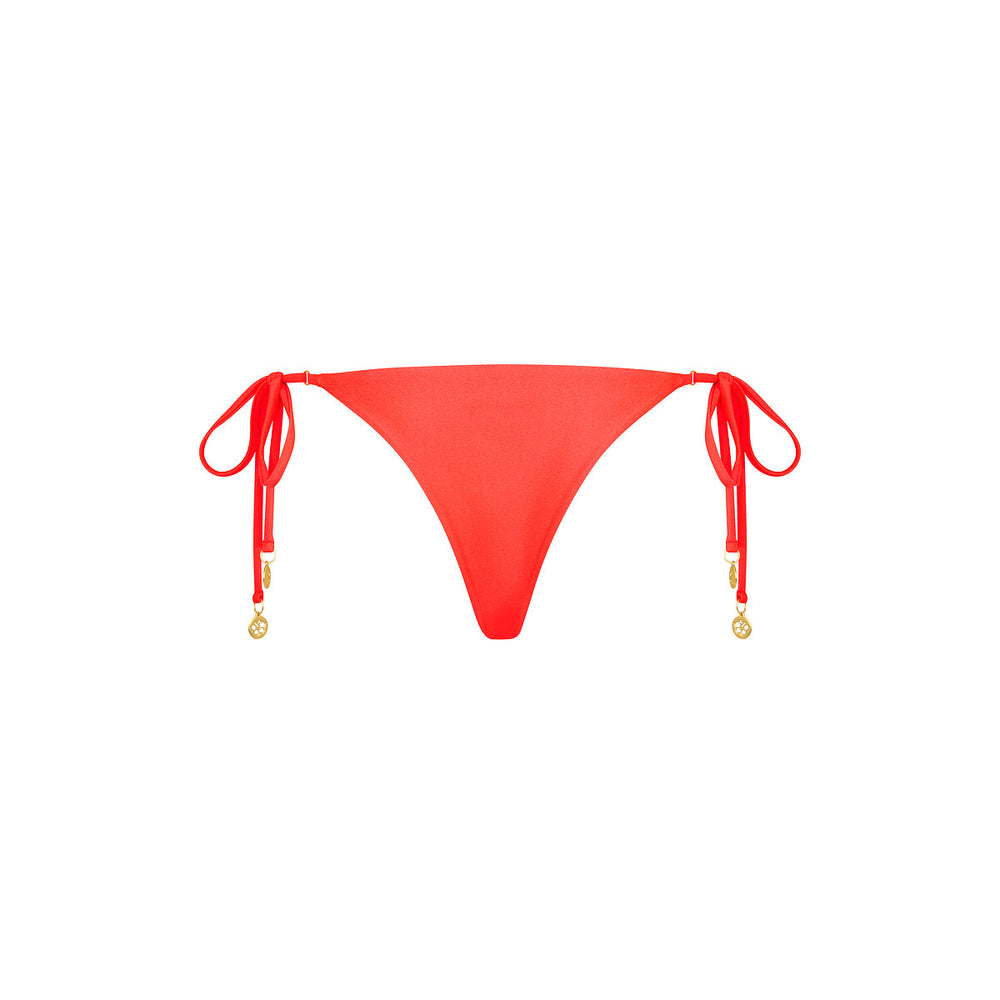 Thong Tie Side Bikini Bottom - Guava Glow