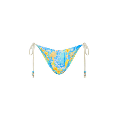Dipped Cheeky Tie Bikini Bottom - Limoncello Lagoon