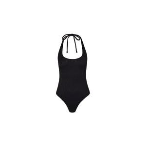 Scoop Halter Cheeky One Piece - Pitch Black