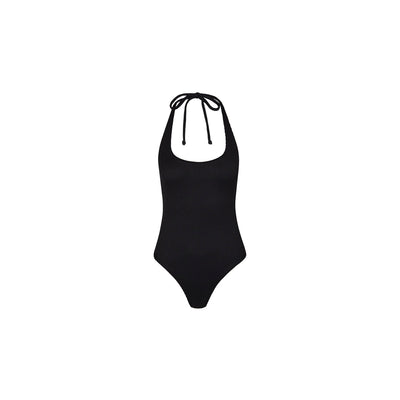 Scoop Halter Cheeky One Piece - Pitch Black