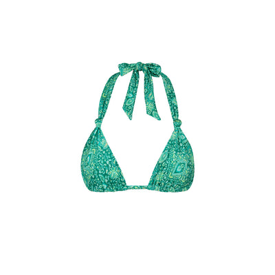 Soft Knot Halter Bikini Top - Emerald Aura