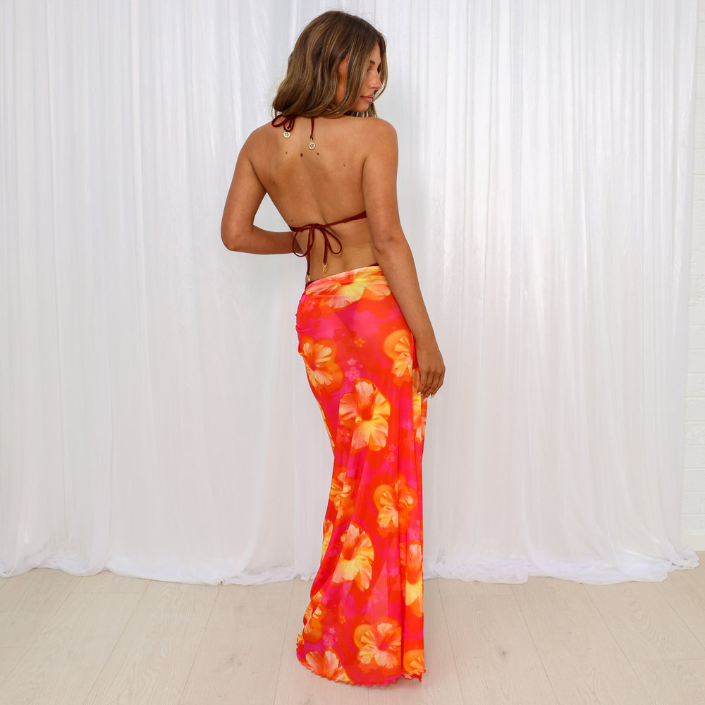 Split Mesh Maxi Skirt - Samba Baby