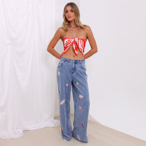 Summer Bandana Scarf Top - Cherry Kiss