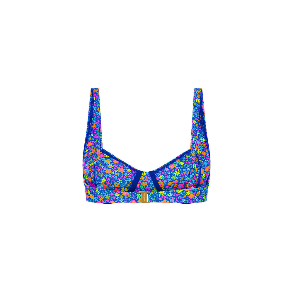 Underwire Bralette Bikini Top - Electric Bloom