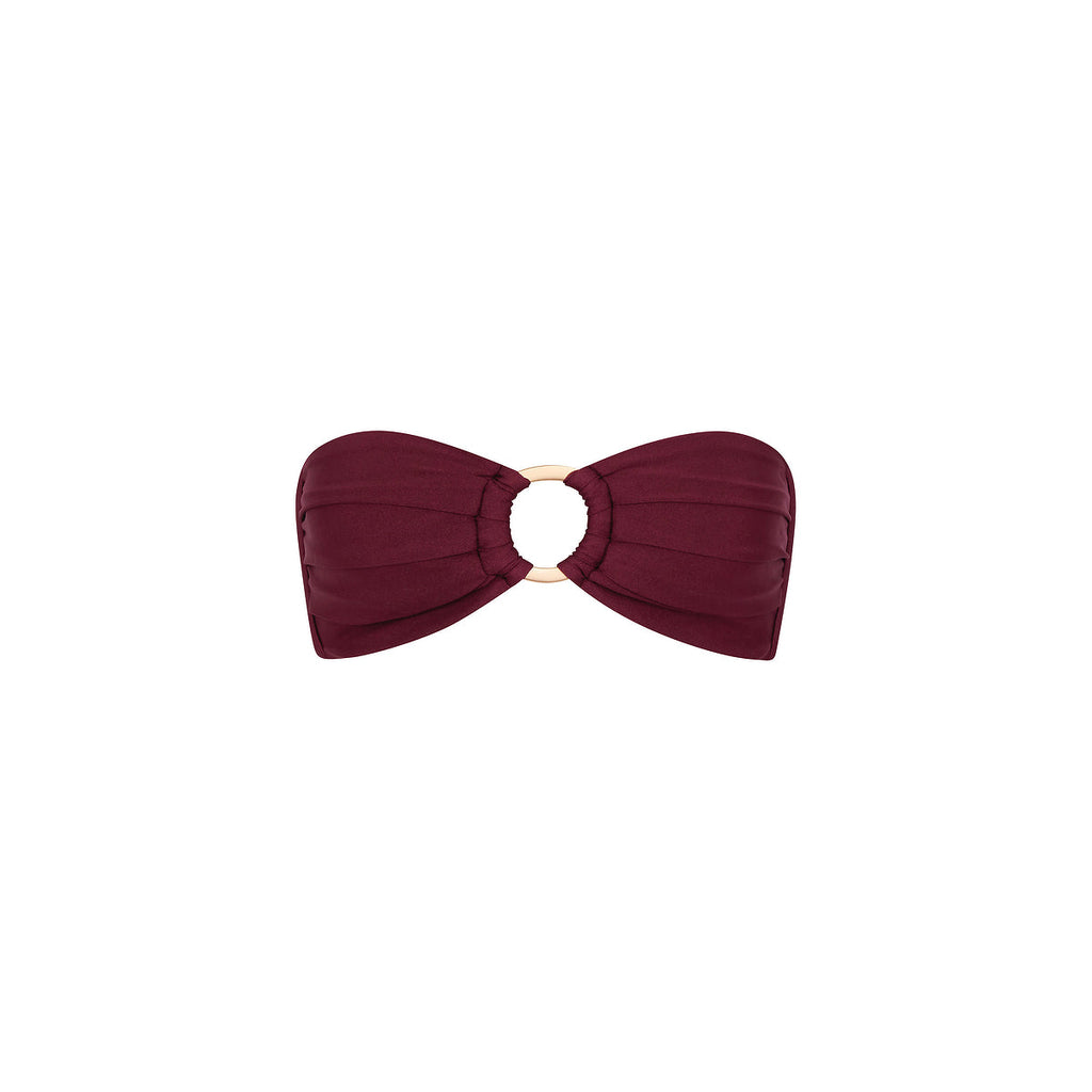 Strapless Bandeau Bikini Top - Sangria