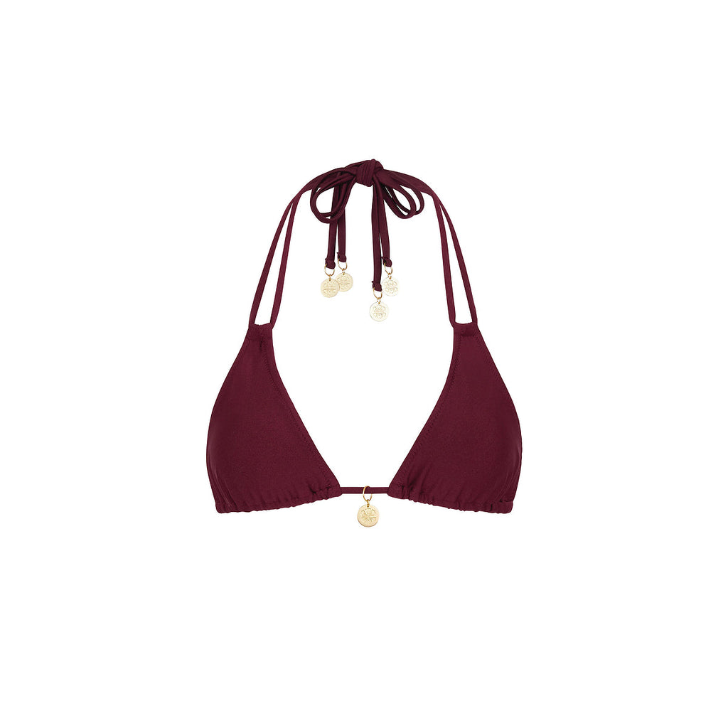 Halter Bralette Bikini Top - Sangria