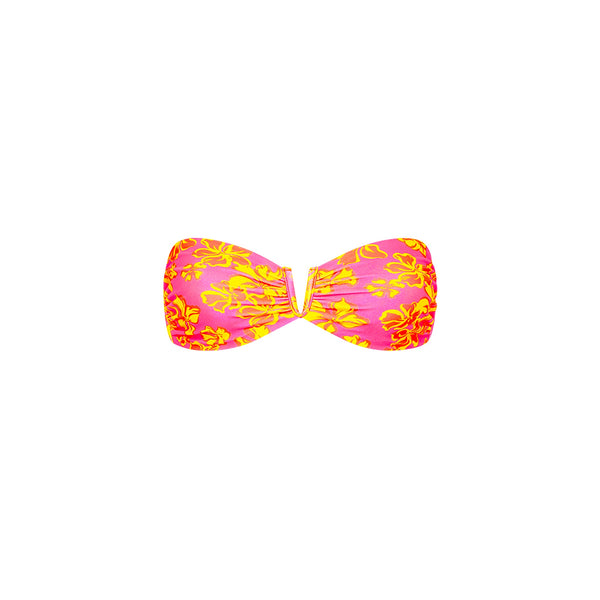 V Strapless Bandeau Bikini Top - Pitaya Maya