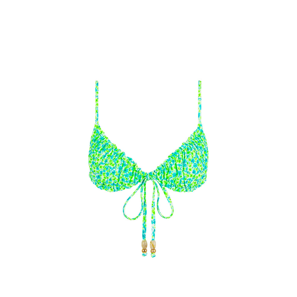 Ruched Bow Bralette Bikini Top - Apple Blossom