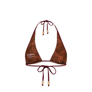 Bind Tie Halter Bikini Top - Wild Rose