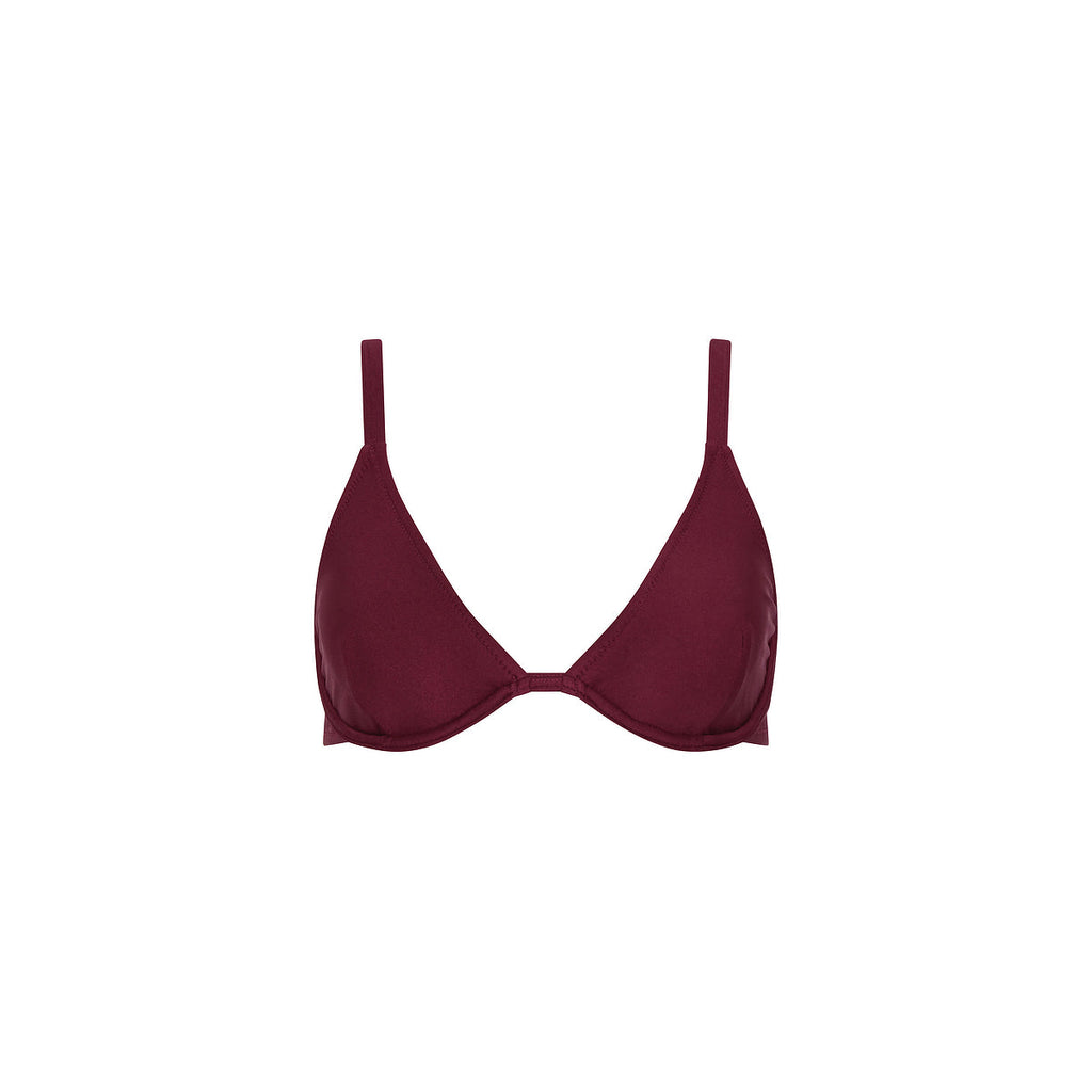 Underwire Triangle D+ Cup Bikini Top - Sangria