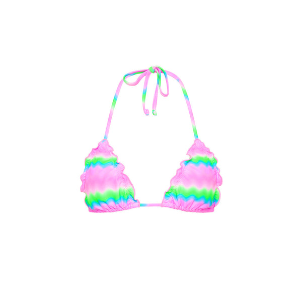 Lettuce Edge Bralette Bikini Top - Candy Clouds