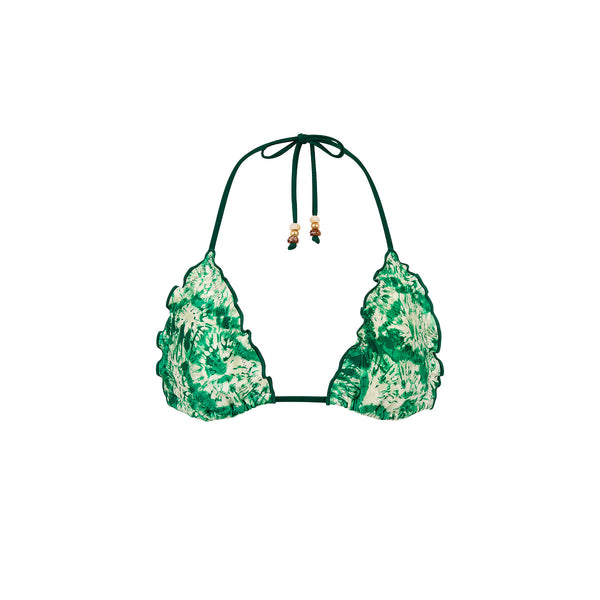 Lettuce Edge Bralette Bikini Top - Emerald Tides