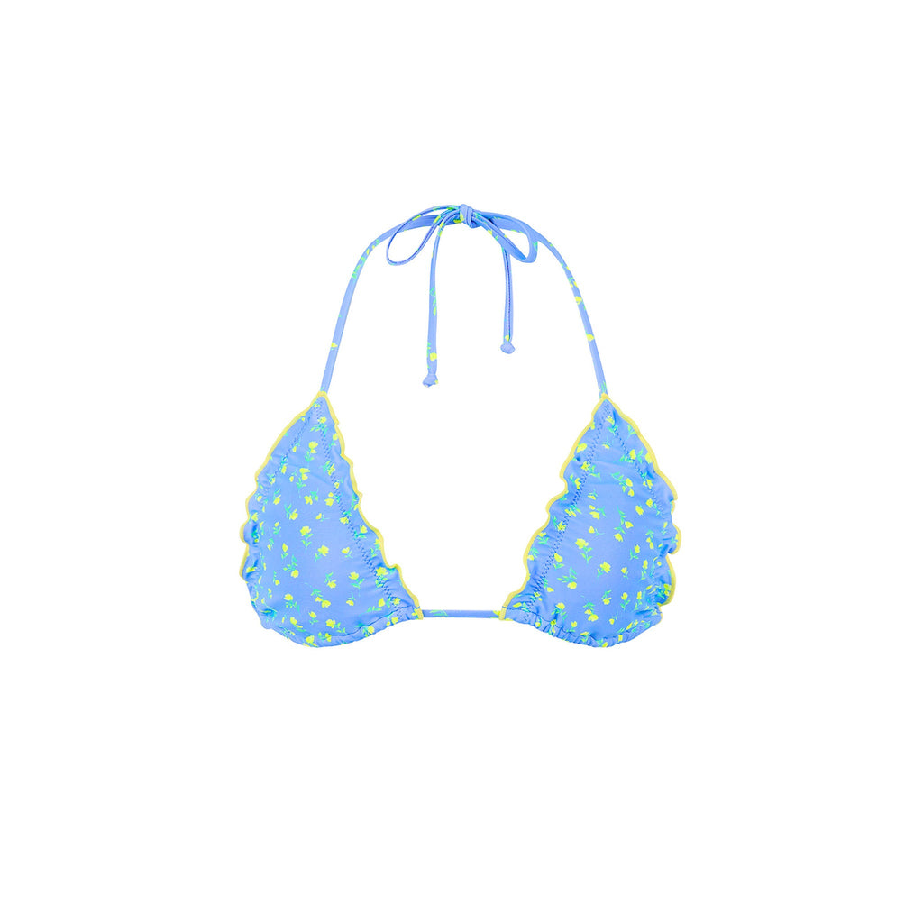 Lettuce Edge Bralette Bikini Top - Lemon Bloom