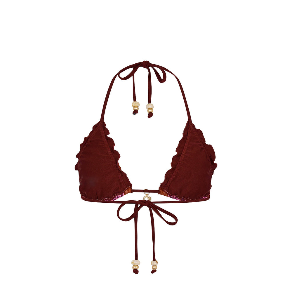 Lettuce Edge Bralette Bikini Top - Whiskey Waves