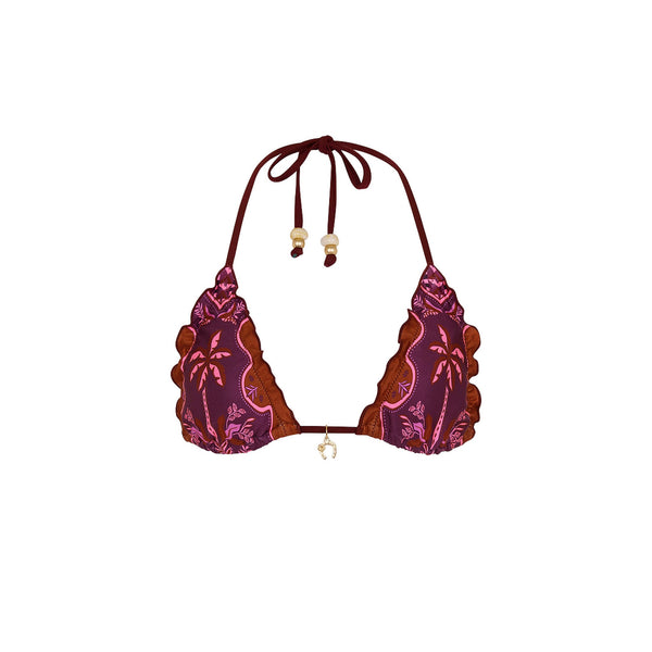 Lettuce Edge Bralette Bikini Top - Whiskey Waves