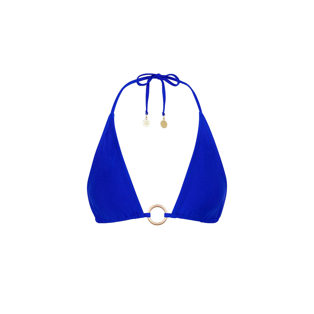 Ring Halter Bikini Top - Blue Lagoon
