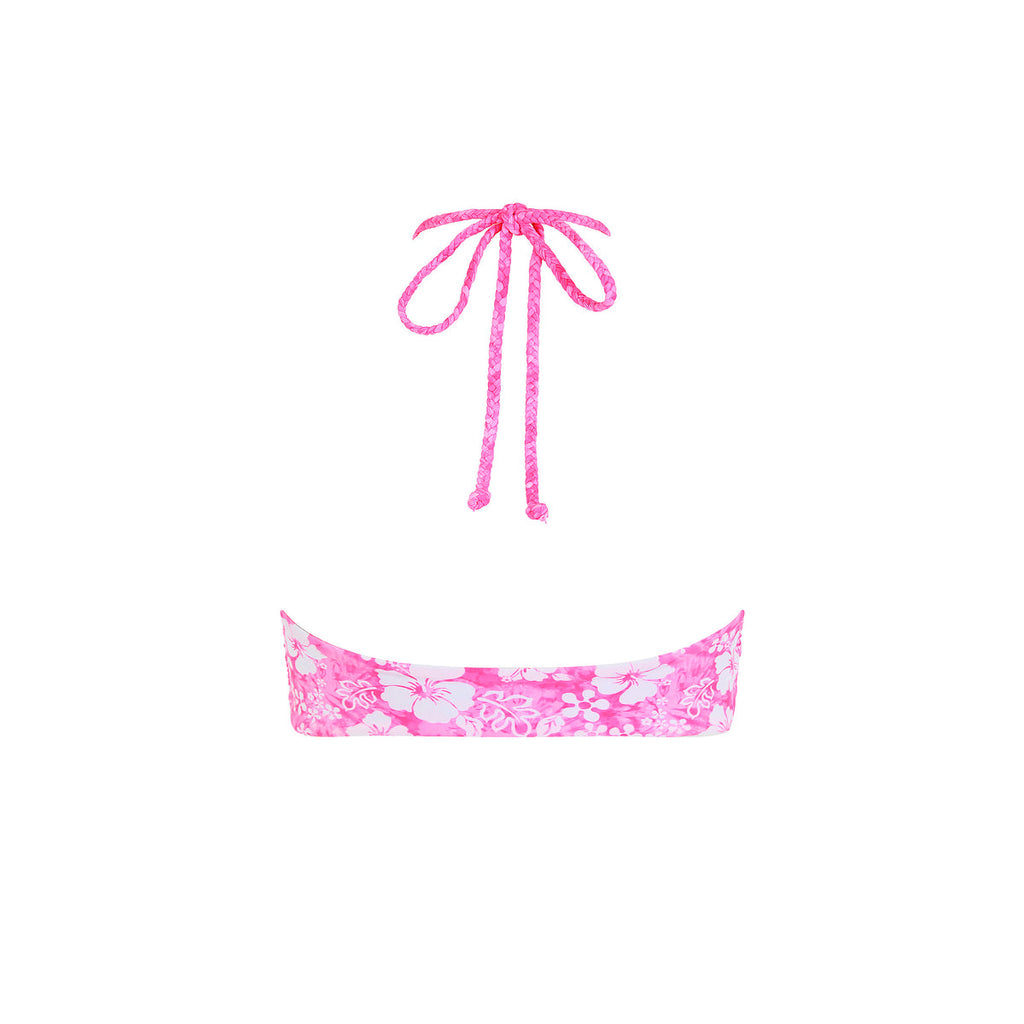 Braided Tie Bandeau Bikini Top - Island Blush