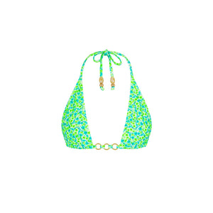 Trio Ring Triangle Bikini Top - Apple Blossom