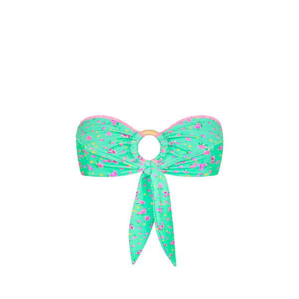 Decorative Strapless Bikini Top - Mint Macaron