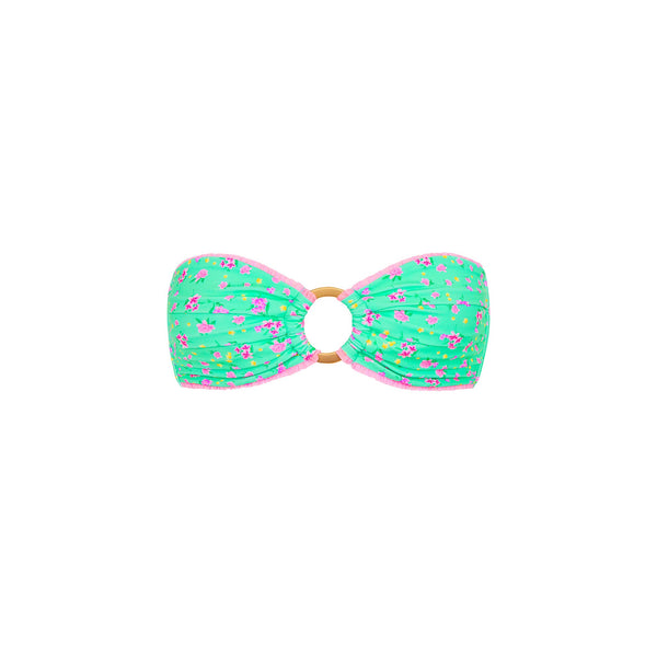 Decorative Strapless Bikini Top - Mint Macaron
