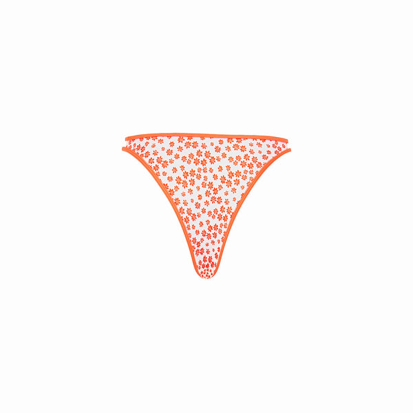 Twin Strap Cheeky Bikini Bottom - Orange Fantasy