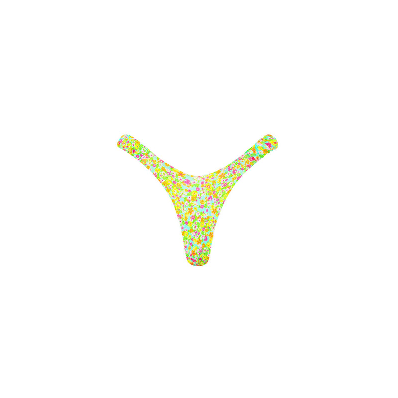 Retro Y Thong Bikini Bottom - Wild Flower